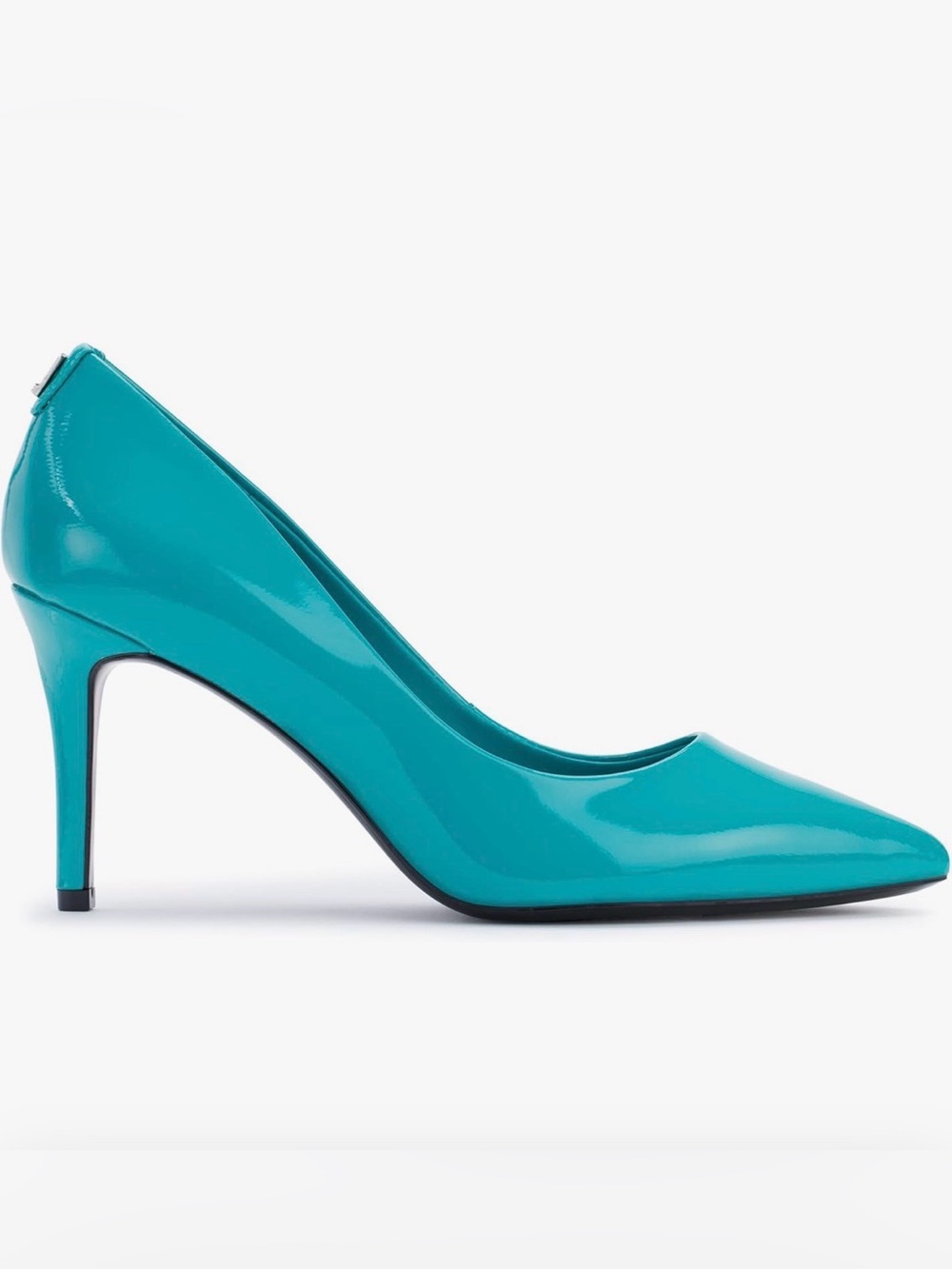 Karl Lagerfeld Womens Royale  Pointed Toe Dress Pump Patent Aqua Green Size 7